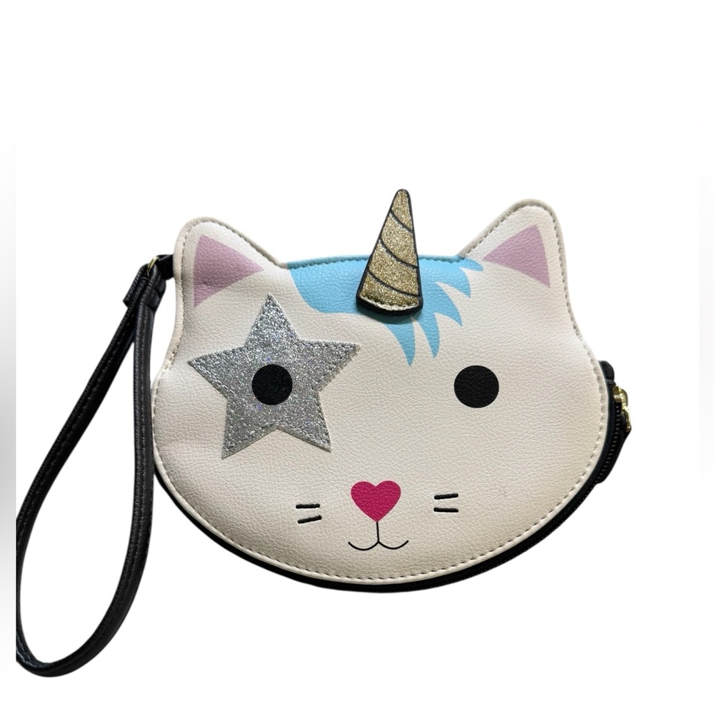 Luv Betsey Johnson Glitter Star/Horn‎ Caticorn Wristlet Signature Logo EUC